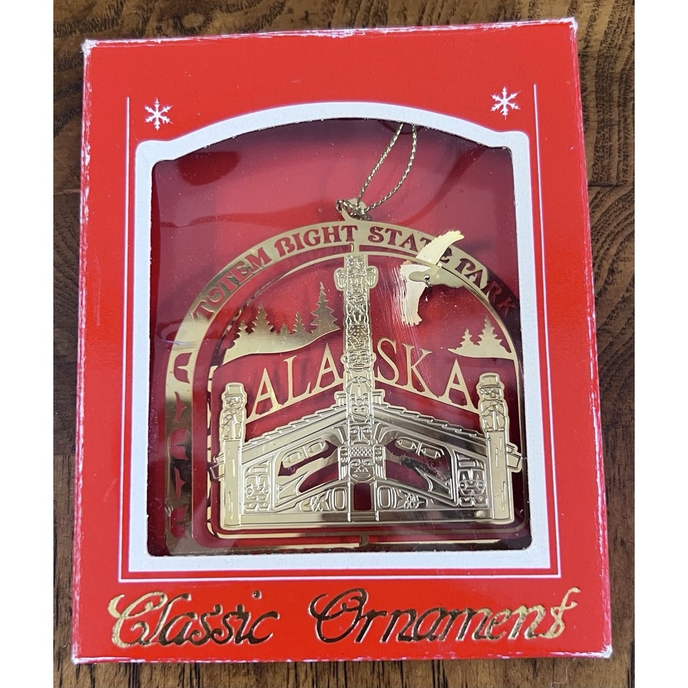 Ketchikan Alaska Brass 3D Ornament Totem Bight State Park New